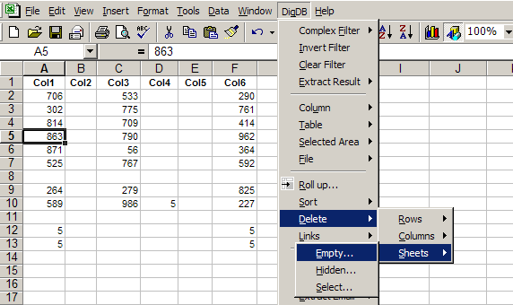 how to delete blank columns in excel spreadsheet