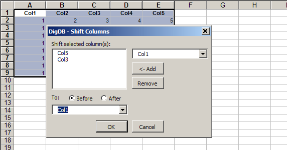 Shift Columns