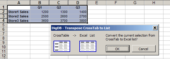 Transpose CrossTab (cross table) to List